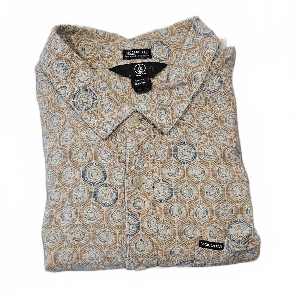 Volcom Modern Fit Short Sleeve Shirt - Geometric Pattern - XXL
